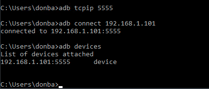 adb connect 192.168.1.101