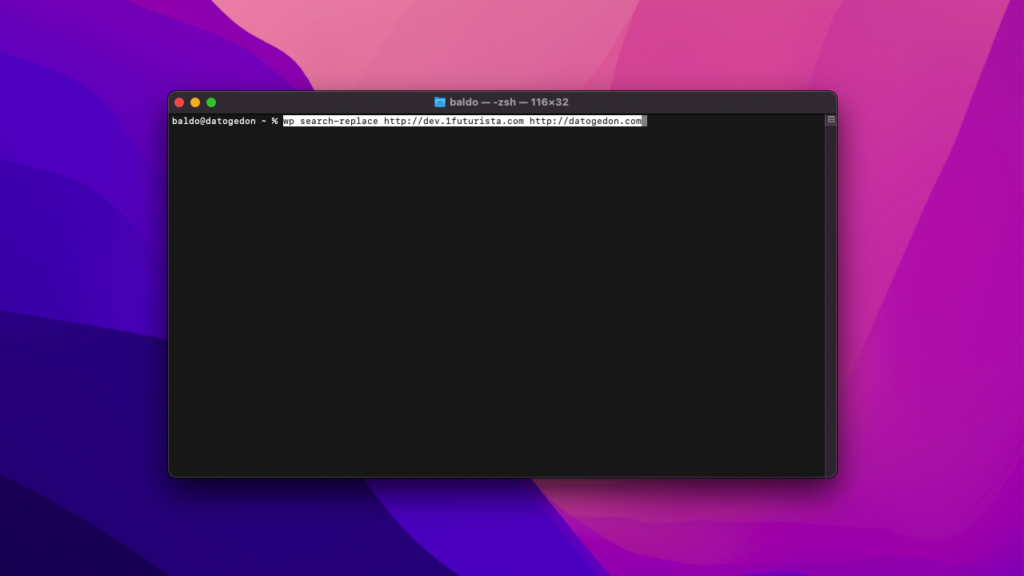 Cambiar URL en WordPress WP CLI