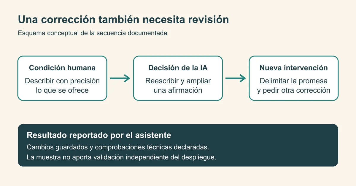 Secuencia de condición humana, reescritura de la IA y nueva intervención para delimitar una promesa.